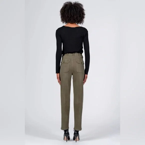 Black Orchid Military Wide Leg Pants Army Green sz 25 - Picture 3 of 11